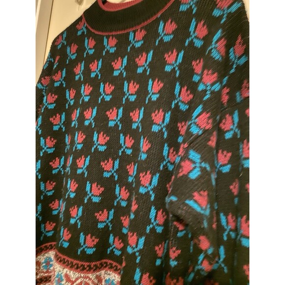 Women's Vintage JP Collections Sweater Plus Sz 22/24 Floral Print AOP 1980s 90s - Picture 8 of 13